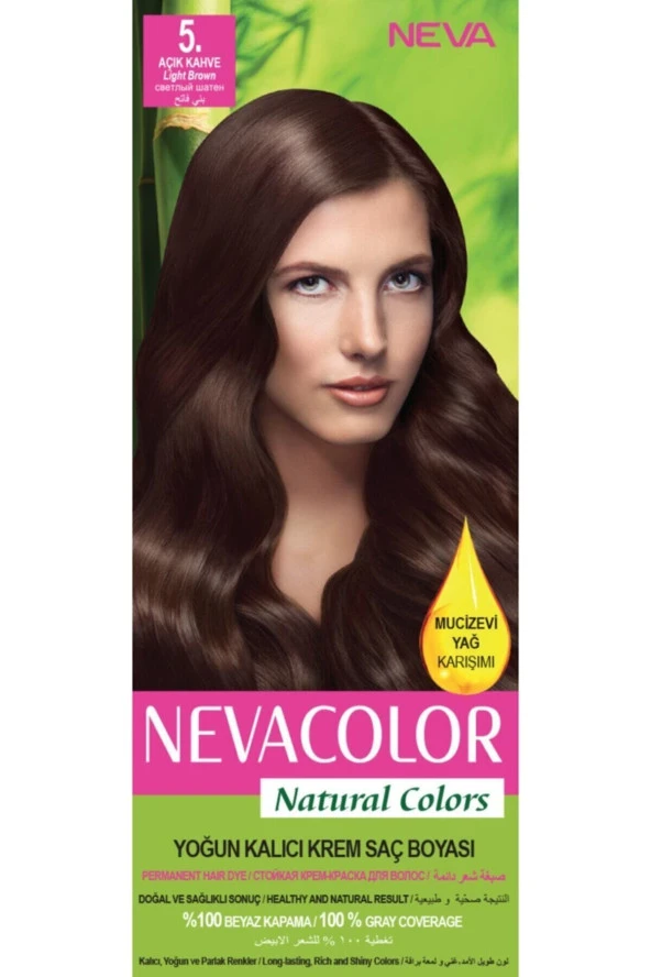 NEVA COLOR Saç Boyası Seti 5 Açık Kahve 8698636612227