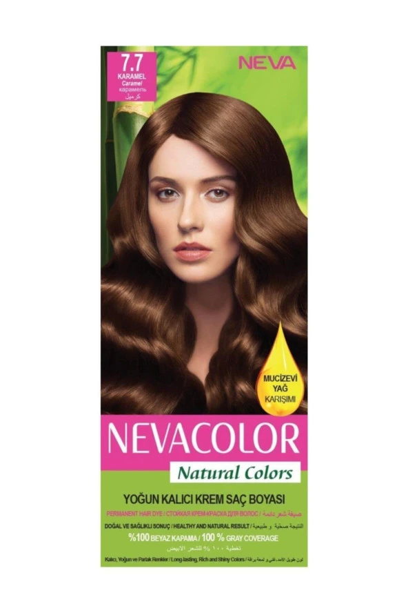 NEVA COLOR Saç Boyası Seti 7.7 Karamel 8698636612364