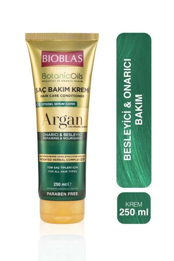 BİOBLAS Botanic Oils Argan Yağlı Saç Kremi 250 Ml Onarıcı Argan Saç Bakım Kremi