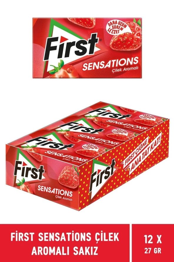 FİRST Sensations Çilek Aromalı Sakız 27 Gr - 12 Adet ürün görseli 1