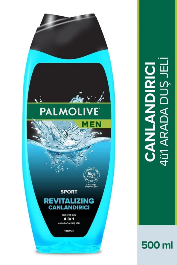 PALMOLİVE Men Sport 3'Ü 1 Arada Yüz,Vücut Ve Saç İçin Canlandırıcı Duş Jeli Ve Şampuan 500 Ml