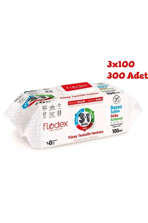 FLODEX Yüzey Temizlik Havlusu 3'Ü1 Arada 300'Lü ürün görseli
