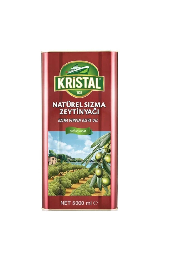 KRİSTALL Kristal Natürel Sızma Zeytinyağı Dolgun Güçlü 5 L