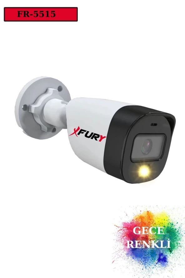 FURY Gece Renkli - 5mp Lens 1080p Full HD Ahd Güvenlik Kamerası Ultra Led Renkli Gece Görüş - 5
