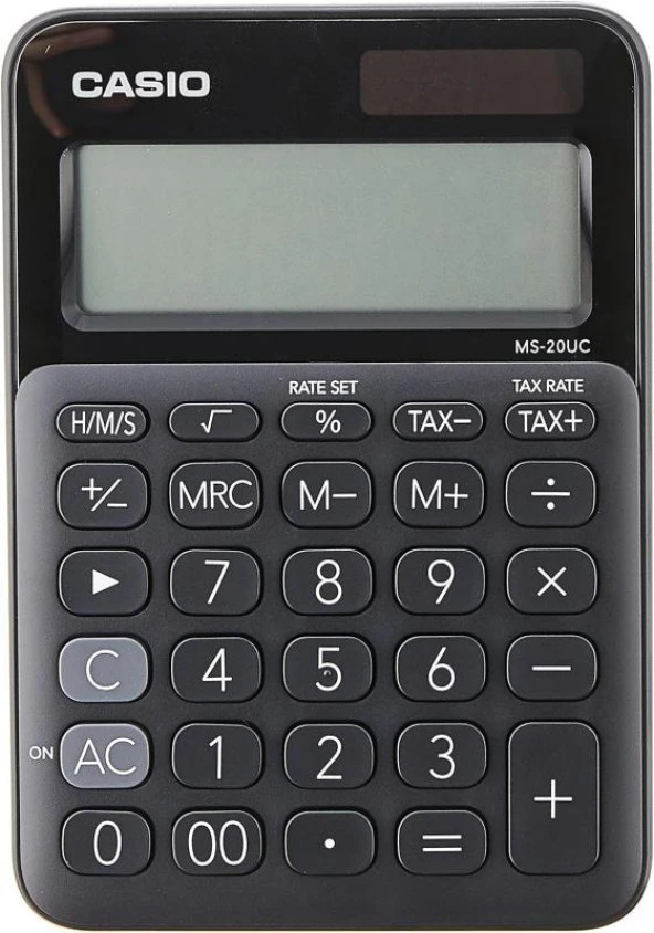 Casio MS-20UC-BK 12 Hane Siyah Masa Üstü Hesap Makinesi