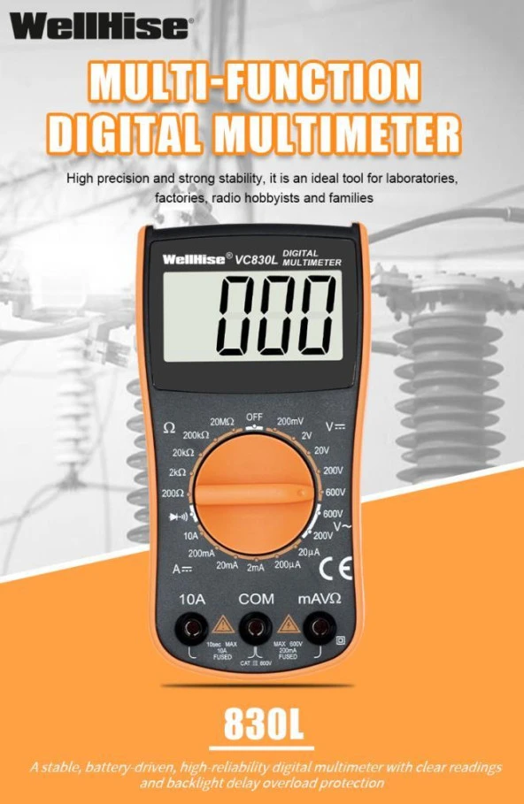 WellHise VC830L Ölçü Aleti Multimetre Avometre - 11