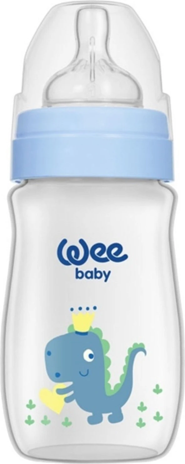 Wee Baby 136 Klasik Plus Geniş Ağızlı PP Biberon 250 ml Mavi
