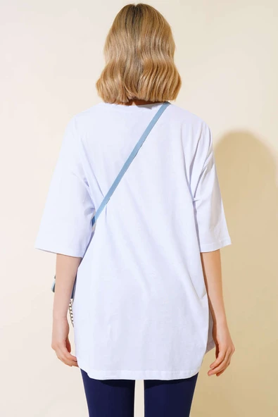 Basıc Oversize T-Shirt Beyaz - 3