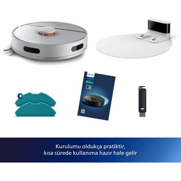 Philips HomeRun 3000 Serisi Aqua XU3000/02 Beyaz Akıllı Robot Süpürge - 4