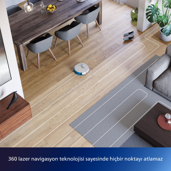 Philips HomeRun 3000 Serisi Aqua XU3000/02 Beyaz Akıllı Robot Süpürge - 6