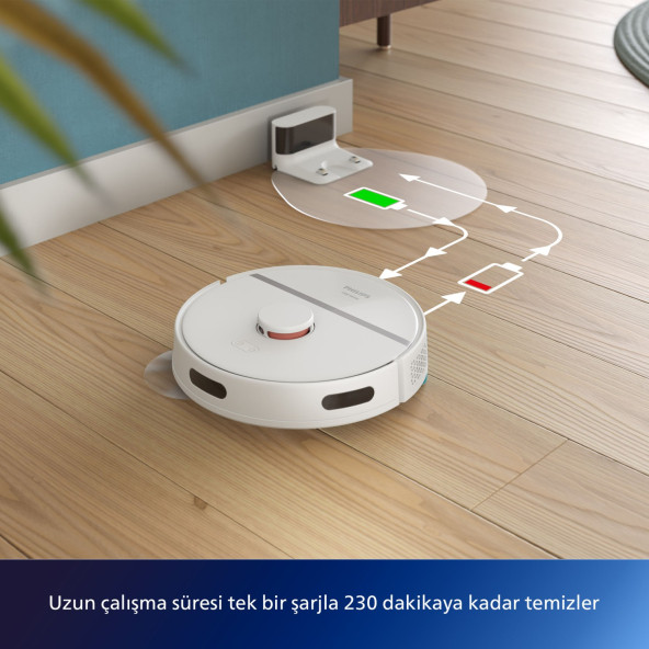 Philips HomeRun 3000 Serisi Aqua XU3000/02 Beyaz Akıllı Robot Süpürge - 8