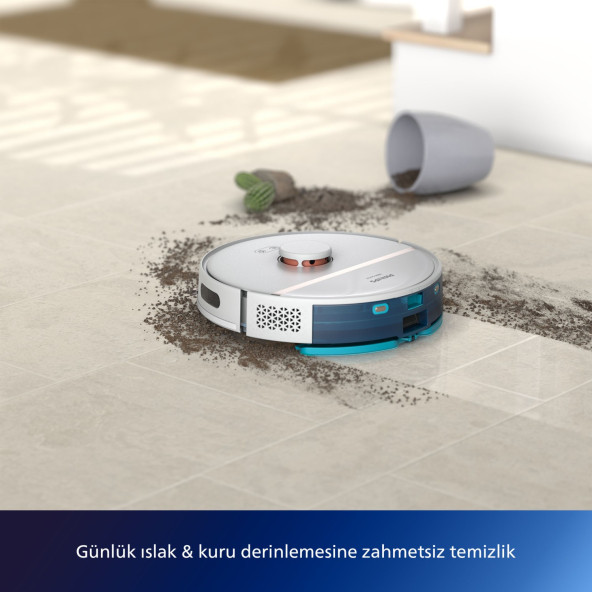 Philips HomeRun 3000 Serisi Aqua XU3000/02 Beyaz Akıllı Robot Süpürge - 9
