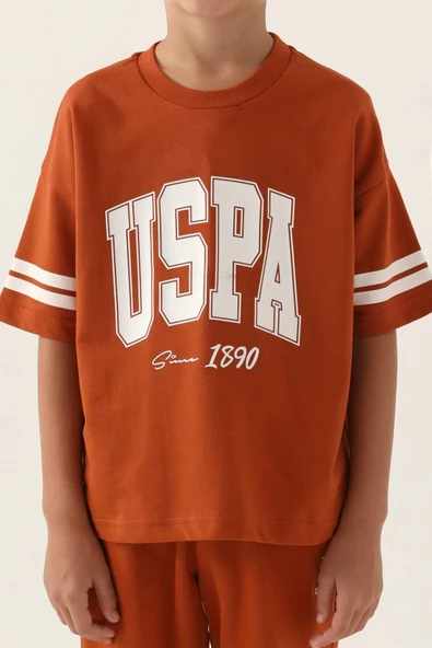 Us Polo Erkek Çocuk Kehribar Bermuda Pijama Takımı17094 - 2