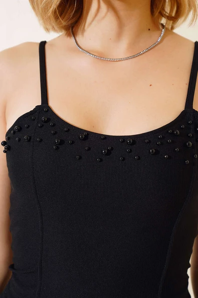 İncili Bluz Siyah - Resim 4