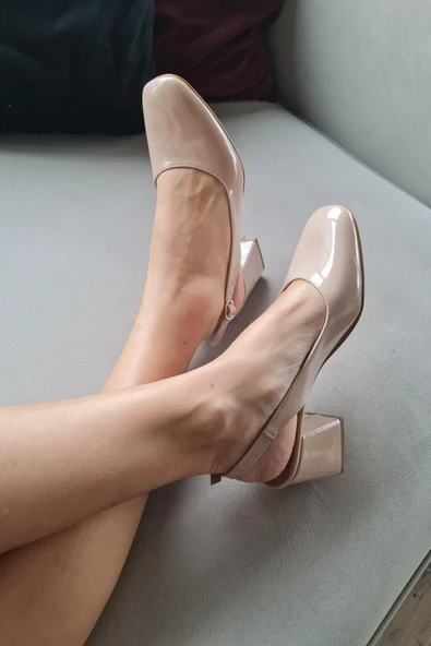 10 049 Topukla Kadın 6 cm Topuklu Loafer Günlük Ayakkabı - Resim 6