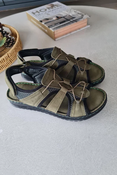 16BU 125 Topukla Kadın Hakiki Deri Konford Sandalet - 11