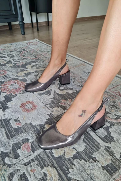 10 049 Topukla Kadın 6 cm Topuklu Loafer Günlük Ayakkabı - Resim 11