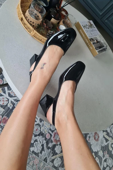 10 049 Topukla Kadın 6 cm Topuklu Loafer Günlük Ayakkabı - Resim 5