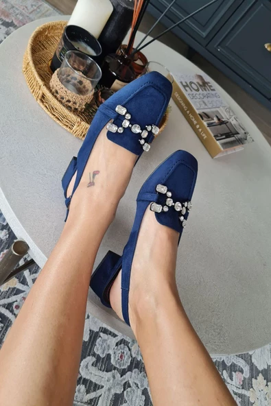 10 031 Topukla Kadın Toka Detaylı 4 cm Topuklu Loafer Günlük Ayakkabı - 8