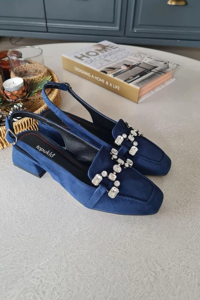 10 031 Topukla Kadın Toka Detaylı 4 cm Topuklu Loafer Günlük Ayakkabı - 7