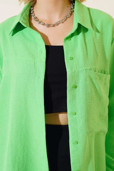 Tek Cepli Salaş Gömlek Yeşil - 4