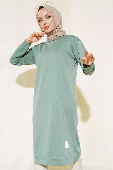 Arma Detaylı Uzun Tunik Çağla Yeşili - Resim 2