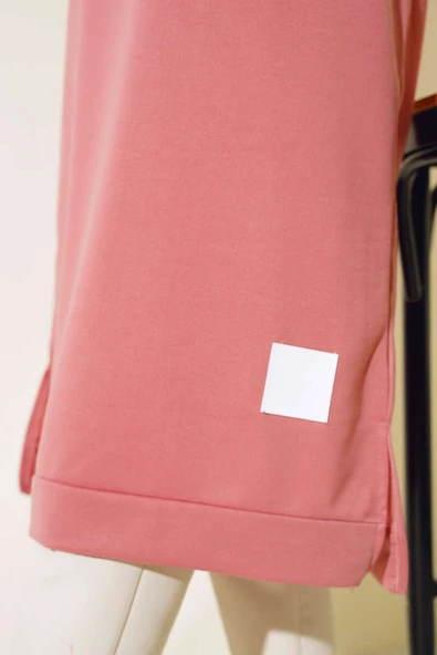 Arma Detaylı Uzun Tunik Gül Kurusu - Resim 4