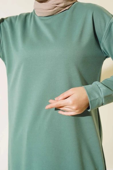 Arma Detaylı Uzun Tunik Çağla Yeşili - Resim 4