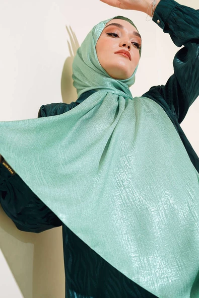 Desenli Jakar Melisa Şal Benetton - 103 - Resim 2