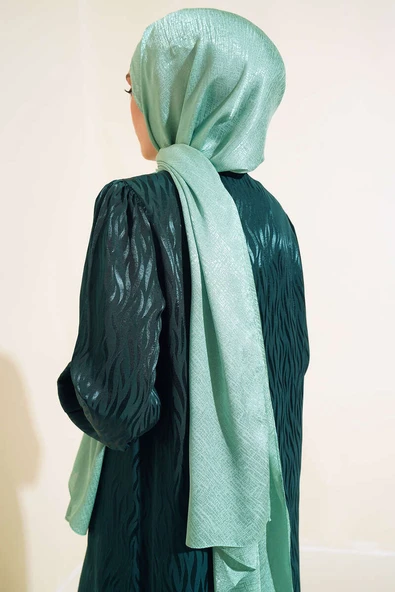 Desenli Jakar Melisa Şal Benetton - 103 - Resim 3