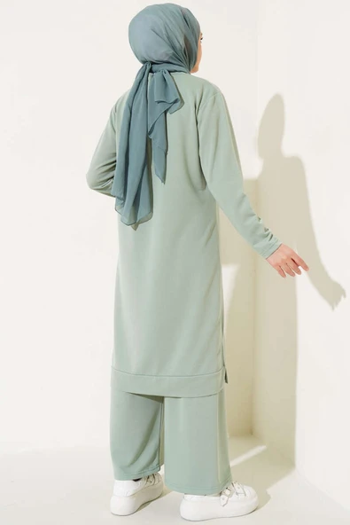 Armalı Bol Paça İkili Takım Mint - Resim 3