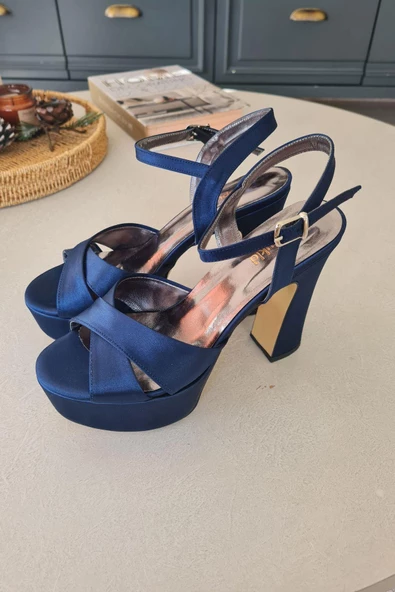 11 3535 Topukla Kadın Platform Kalın Topuklu Abiye Ayakkabı - 4