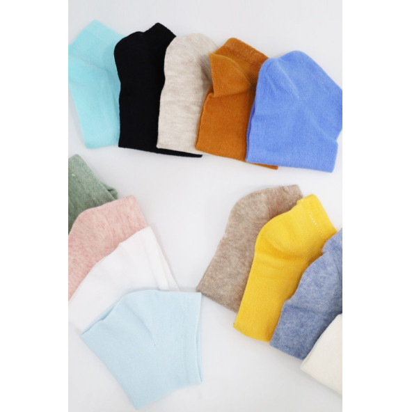 Yazlık Penye - Kadın Patik Çorap 8'li (8 Adet) Parfümlü Düz Desen - 5