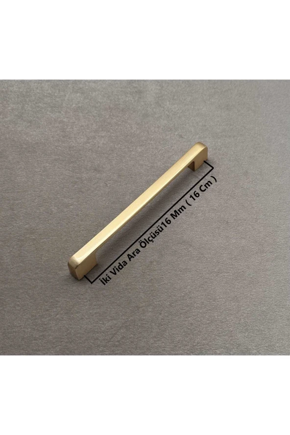 Arel Mat Altın Tv Ünitesi Vestiyer Yatak Odası Mutfak Dolap Çekmece Kulpu 160 Mm (16 Cm) 3 Adet - Resim 4