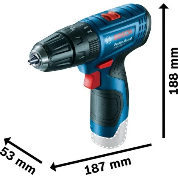 Bosch  Professional GSB 120-LI 12 Volt 2,0 Ah Akülü Darbeli Delme/Vidalama - Resim 3