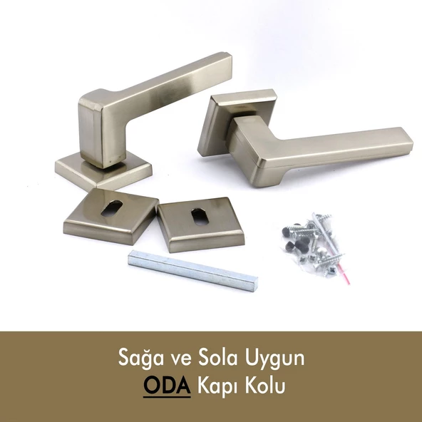 Funda Lüx İnox Oda Kapı Kolu Rozetli Sürgülü ve Çelik Kapı Sağa Sola Uygun Kapı Kolları Kulpu - 5