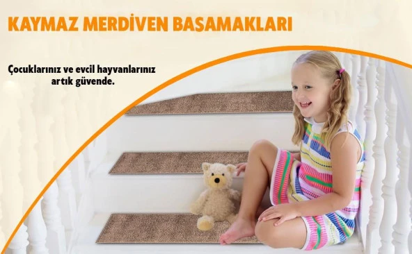 Glary Home GH39A-WR-GRY1 Üçgen Desen Kaydırmaz Tabanlı 1'li Merdiven Halısı - Beyaz/Kırmızı - 4