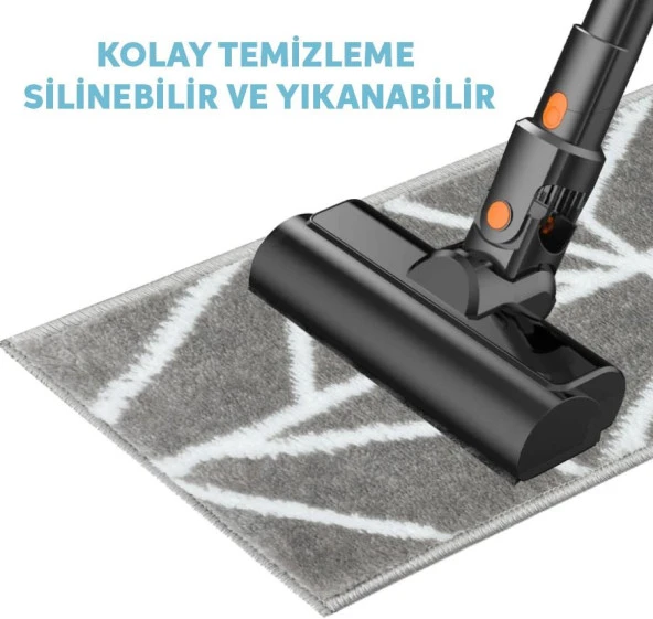 Glary Home GH39A-WR-GRY1 Üçgen Desen Kaydırmaz Tabanlı 1'li Merdiven Halısı - Beyaz/Kırmızı - 5