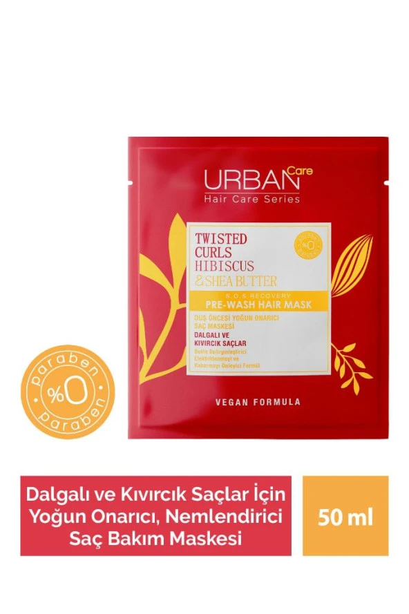 Urban Bakım Maske Sachet Curl Hıbıscus Water  and  She Butter