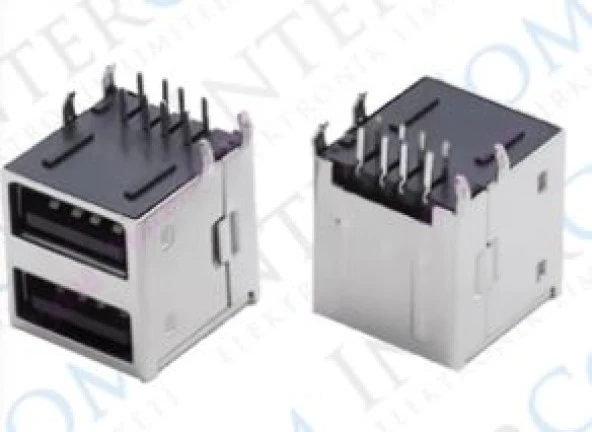 USB 2.0 ŞASE A DİŞİ İKİLİ 90 MAVİ (IC-265E) - 2