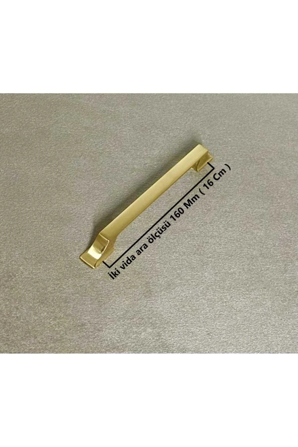 Mostar Mat Altın Mobilya Dolap Tv Ünitesi Yatak Odası Vestiyer Mutfak Çekmece Kulpu 160 Mm 1 adet - Resim 2