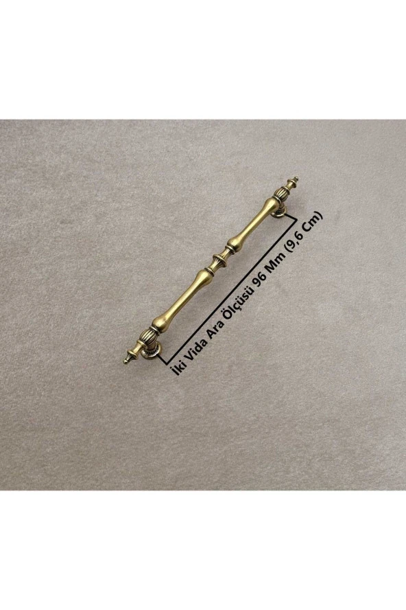 Vintage Antik Sarı Mobilya Dolap Tv Ünitesi Vestiyer Mutfak Dolap Çekmece Kulp 9,6 Mm 3 Adet - Resim 2