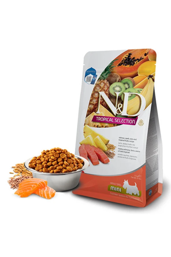 ND Dog Tropical Adult Mini Somonlu Köpek Maması 5 kg