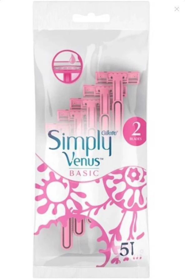 Gillette Simply Venus 2 Basic Kadın Tıraş Bıçağı 5'li