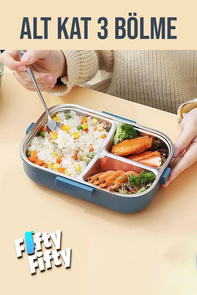 Vagonlife 1100 ML Çorba Kaseli-Metal Kaşıklı Paslanmaz Çelik Bento Lunch Box Yeni Nesil Sefer Tası-ffbl70100 - 6