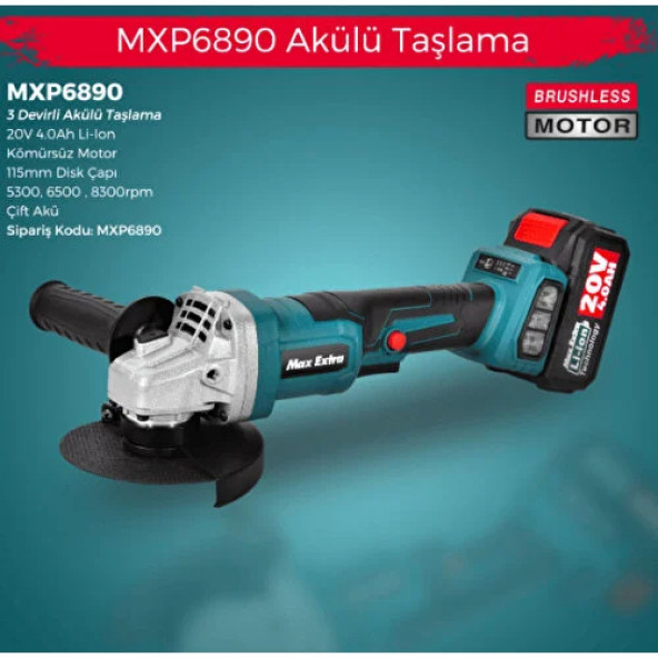 Max Extra MXP6890 20V 4.0Ah Akülü Taşlama - 2