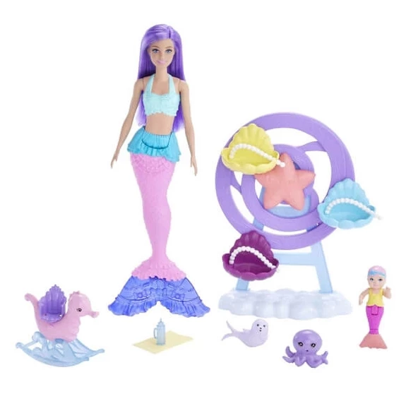 Barbie Dreamtopia Deniz Kızı Bebek ve Çocuk Oyun Alanı, 3 yaş ve üzeri, HLC30