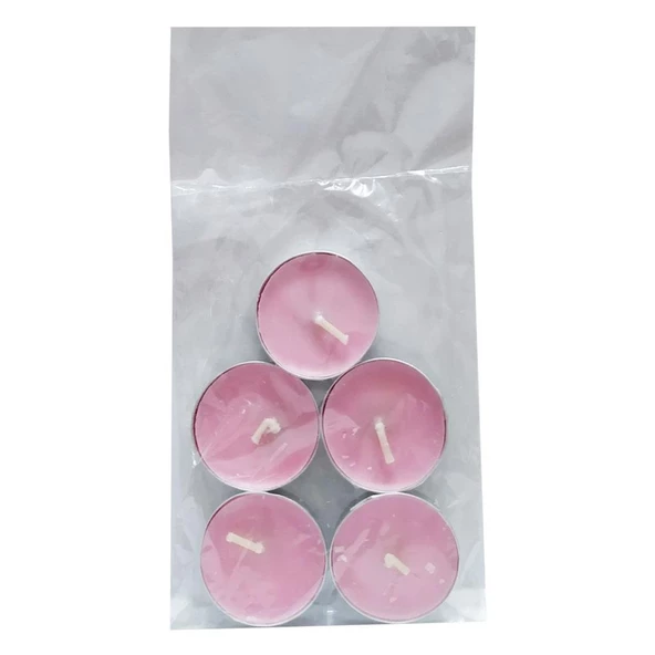 Ksmart Pembe Tea Light Mumu Pembe Mum 5 Adet - 2