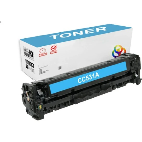 PlusPrint Hp 304A - CC531A - Hp Colorlaserjet CP2025X Mavi Uyumlu Muadil Toner ürün görseli