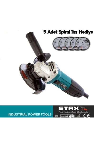STAXX Alman Slim Profesyonel Taşlama Spiral Makinesi 115-125 mm 5 Ad Kesme Taşı Hediyeli 2000 Watt - 2